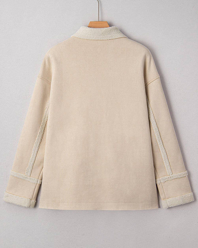 FB Western Suede Sherpa Lined Buttoned Jacket