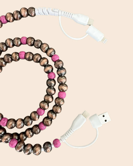 BEADED PHONE CHARGING CABLE 4-IN-1