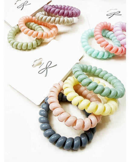 Pastel Tone Spiral Hair Tie Set