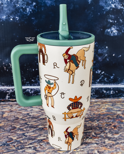 Life of a Cowboy Flip Lid Tumbler