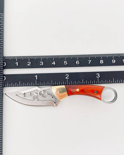 Hollow Blade Portable Wooden Handle Knife with Cover