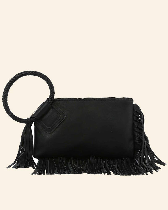 Fringe Cuff Clutch Tassel Wristlet Clutch Bag