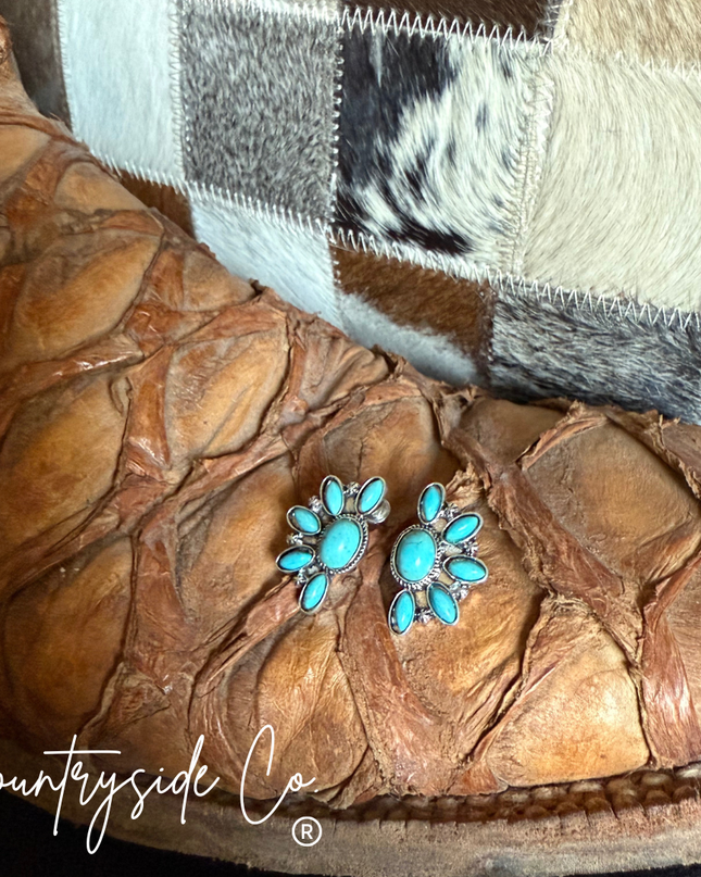Flower Burst Turquoise Earring