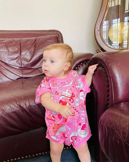 LOVE & sweet valentine's baby girls onesie XCH05011