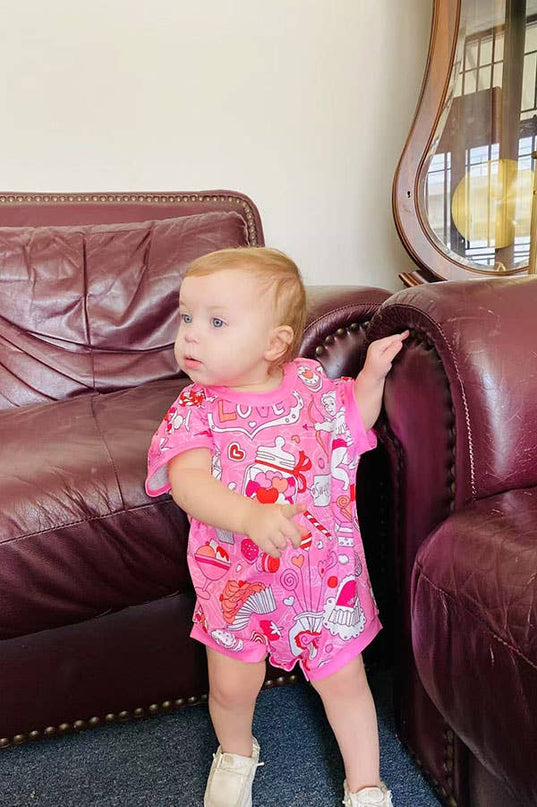 LOVE & sweet valentine's baby girls onesie XCH05011