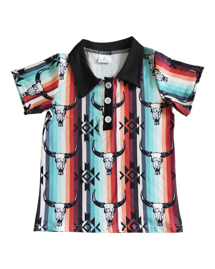 Baby Boys western cow stripe buttons shirts