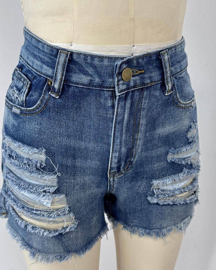 Summer Ripped Frayed Denim Shorts