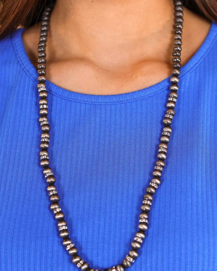 Stop and Stare Silver Beaded Necklace