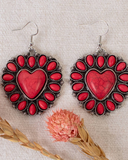 Squash Blossom Heart Earrings