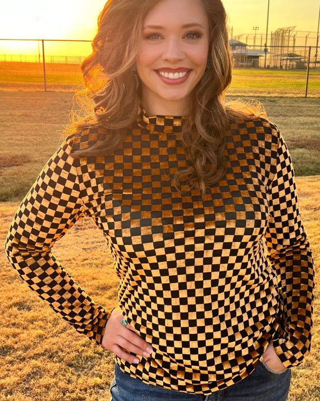 Pep Rally Velvet Mesh Gold/Black