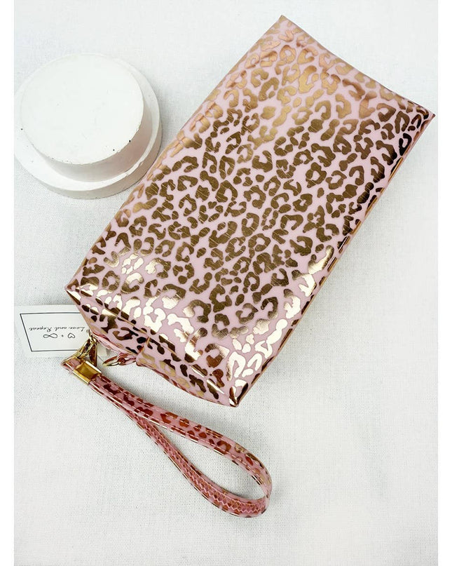 Waterproof Fabric Leopard Pattern Cosmetic Bag