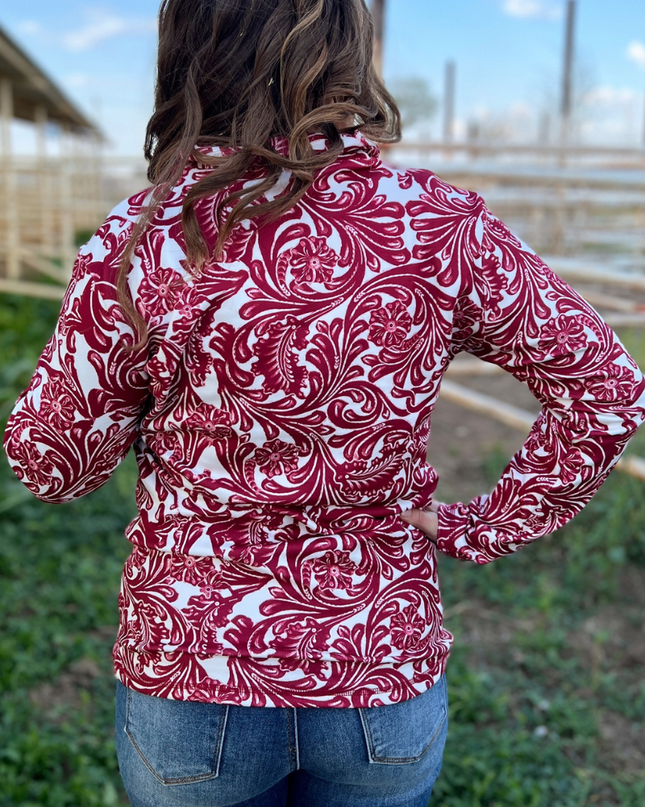 Tailgate Party Pullover Maroon & White