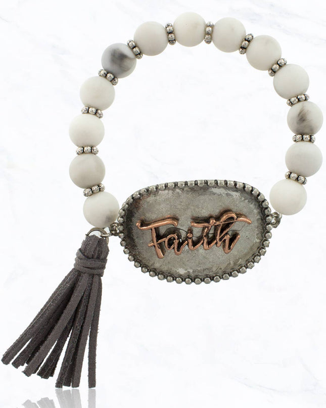 Faith Bead Stretch Bracelet