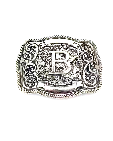 Western Filigree Initial Belt Buckle