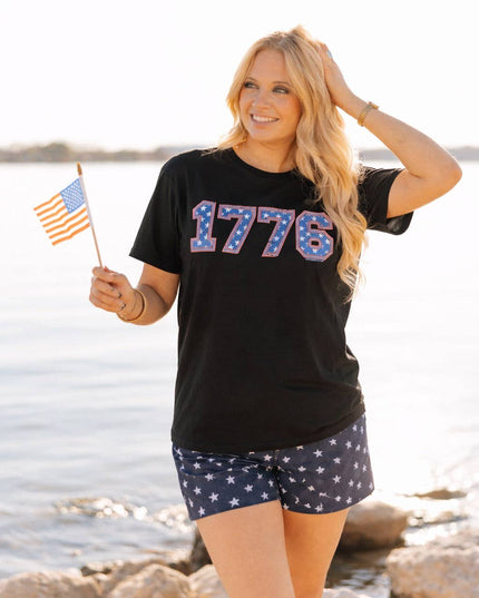 1776 on Black Tee Shirt