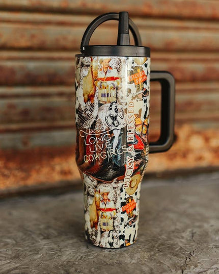 Long Live Cowgirls Printed Flip Straw Tumbler 40oz