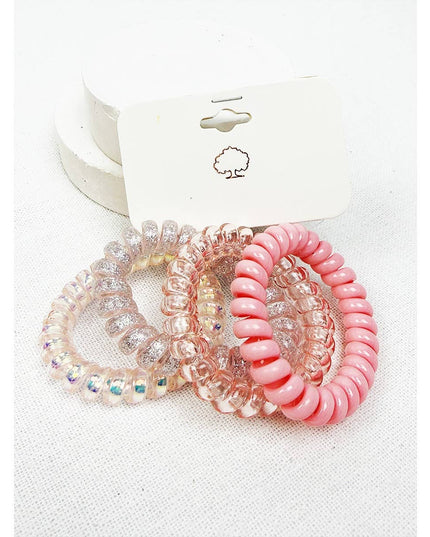 Mix of Pink Shades Spiral Hair Ties