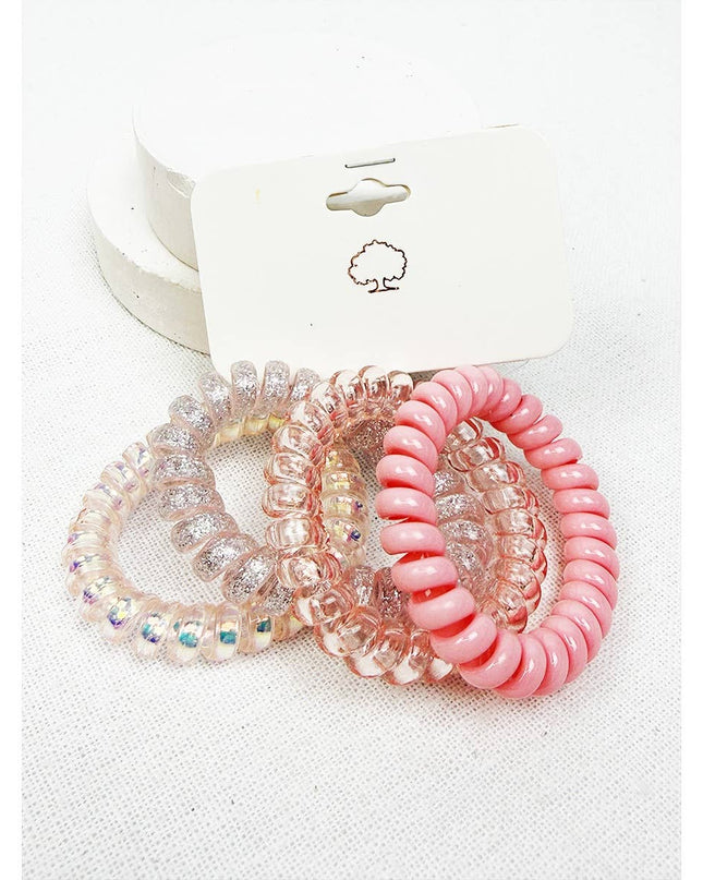 Mix of Pink Shades Spiral Hair Ties