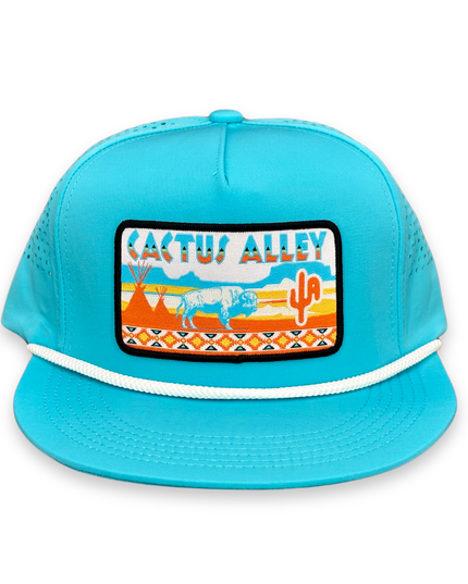 "TP" - CA Turquoise Laser Holes/ White Rope, Snapback Cap (2025)