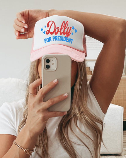 Dolly for President Political Trucker Ballcap