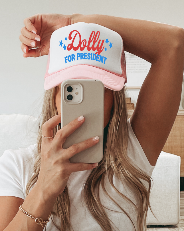 Dolly for President Political Trucker Ballcap