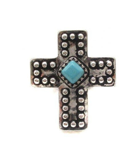 Western Cross Turquoise Cuff Ring