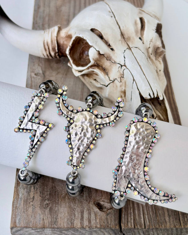 Western Style Pendant Navajo Pearl Stretch Bracelet