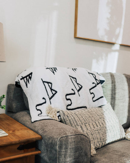 Black Brand Throw Blanket