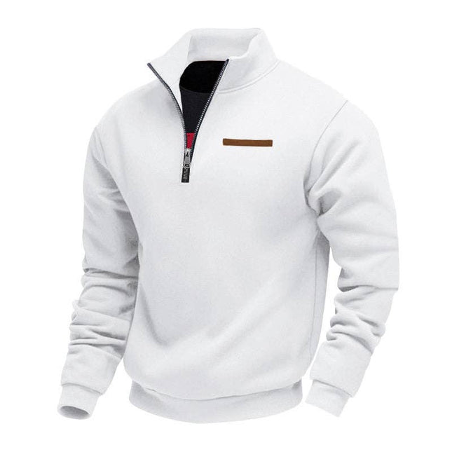 Half Zipper Loose Stand Collar Men Pullover Hoodie
