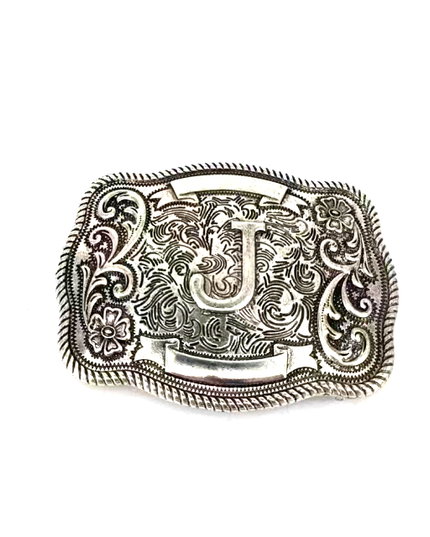 Western Filigree Initial Belt Buckle
