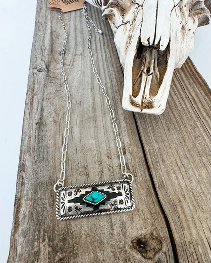 Western Aztec Pendant Necklace 
