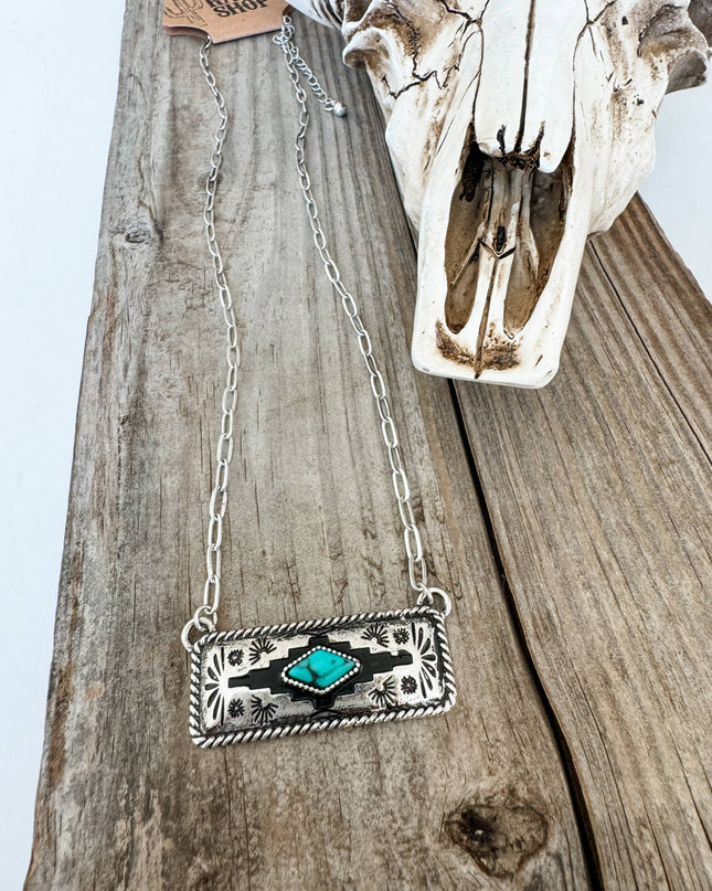 Western Aztec Pendant Necklace 