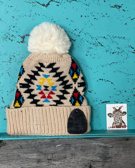 Aztec Pom Beanies