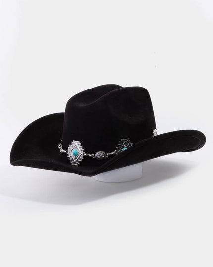 Turquoise Stud Concho Belt Western Cowboy Hat