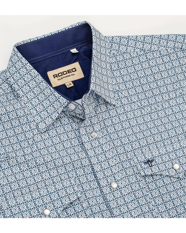 Men's Western Pearl Snap Aztec Print Shirt-MPS110S-1139