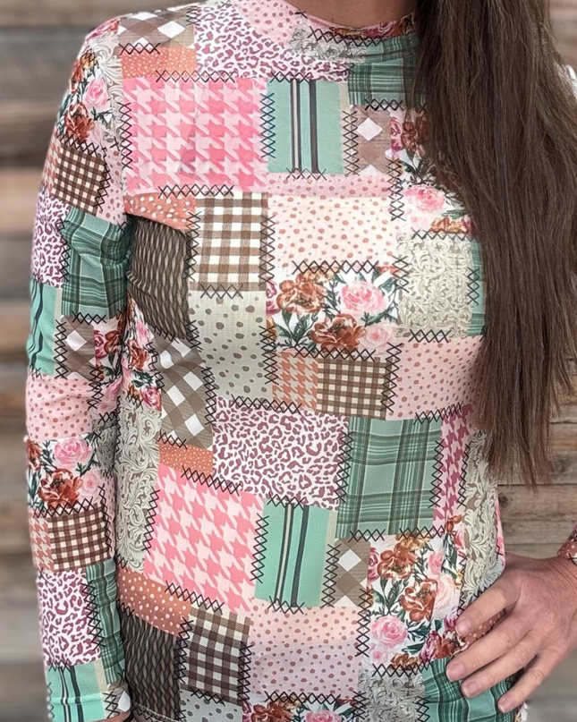 Mosaic Spring Mesh Top