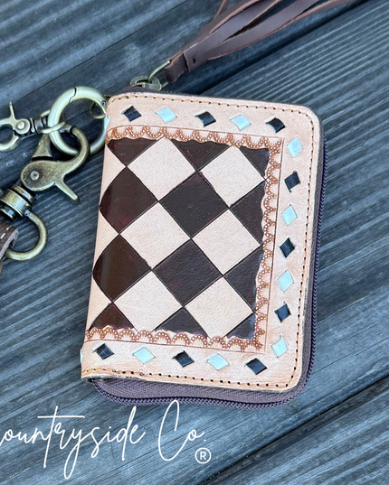 The Saddle Bum Checkered Mini Wallet Keychain