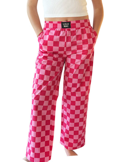 PACK- PINK CHECKERED PANT