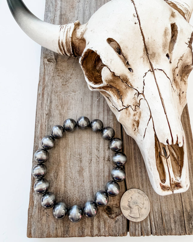11mm Navajo Style Pearl Stretch Bracelet