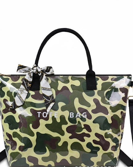 PVC handbag leopard camo crossbody bag