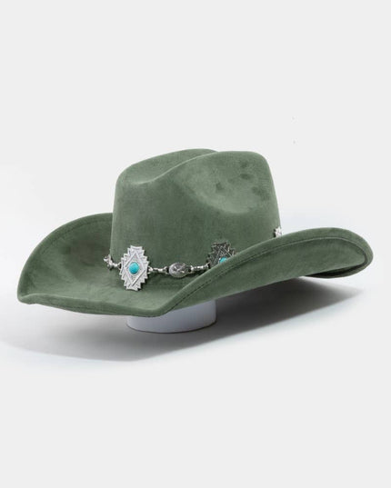 Turquoise Stud Concho Belt Western Cowboy Hat