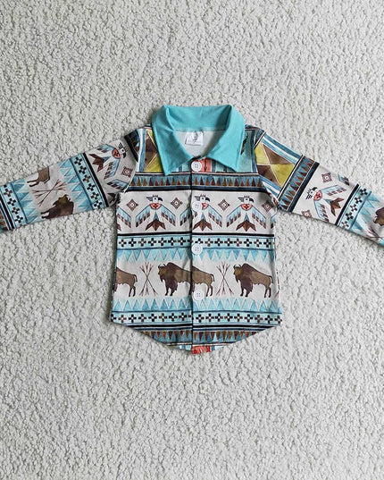 Baby boys Western Cow Button shirts Tops