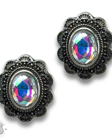 Western mini concho post earring