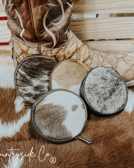 Cowhide Circle Pouch