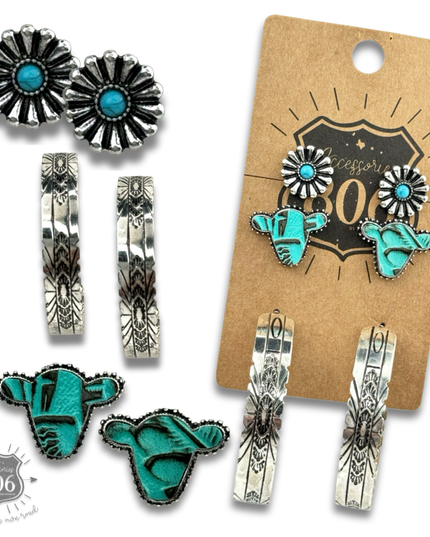 Western hoop earring set
