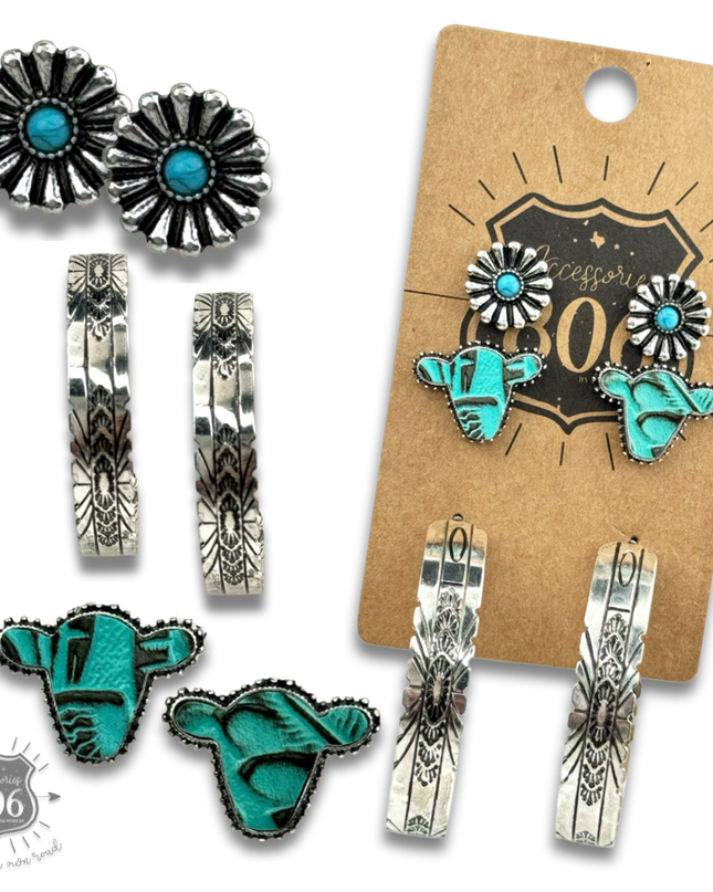 Western hoop earring set