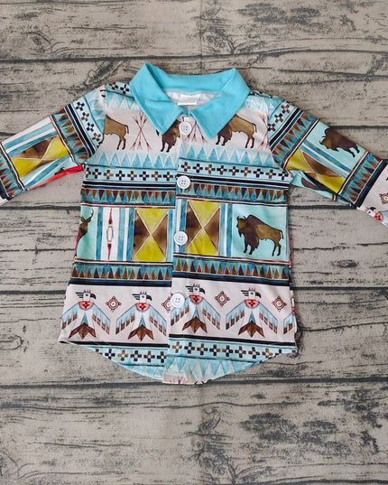 Baby boys Western Cow Button shirts Tops