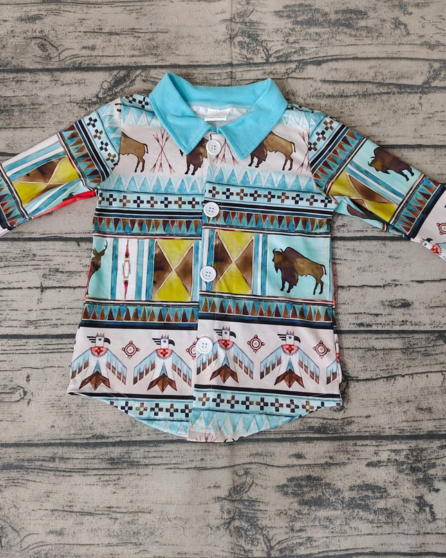 Baby boys Western Cow Button shirts Tops