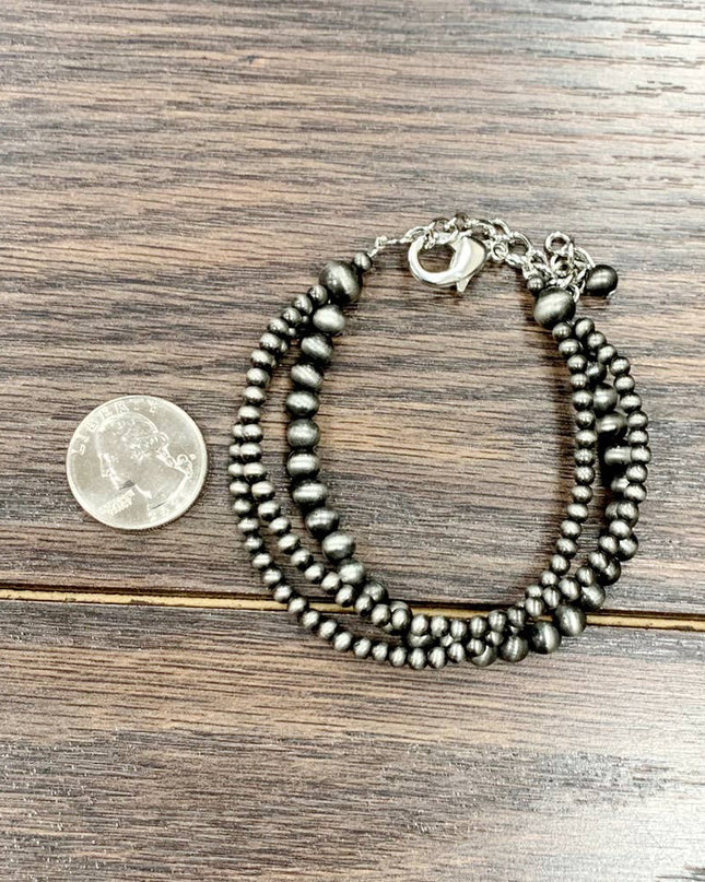 711220, Handmade Navajo Bead Adjustable Bracelet