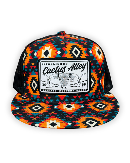 "Cattle Drive" - CA Sunburst Aztec/Black Mesh, Snapback Cap
